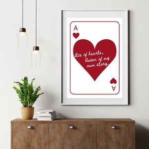 Ace Of Spades Print, Retro Playing Card Wall Art, Inspiring Quote Poster, Beige Ace Card Wall Decor, Trendy Aesthetic Preppy Room Decor