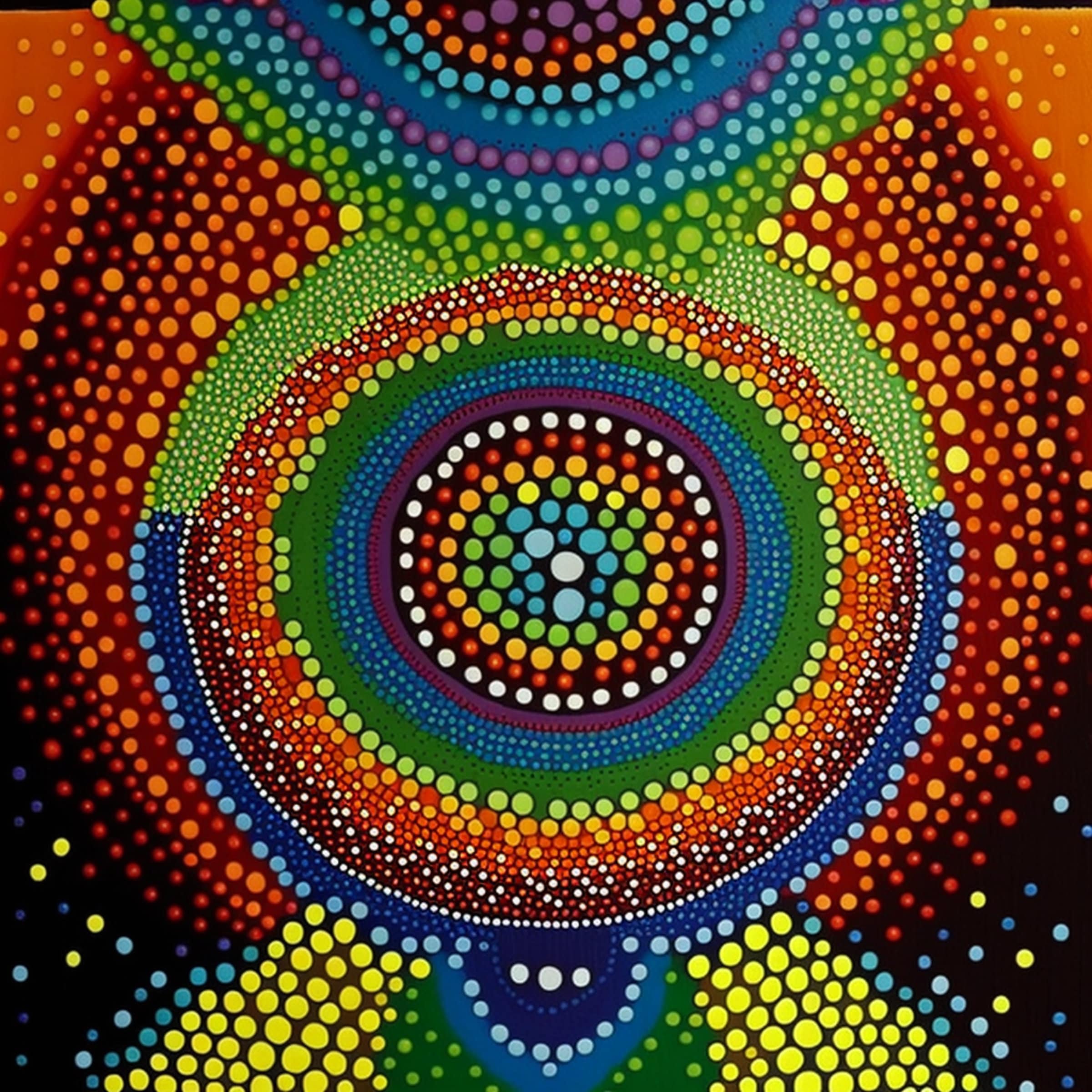 Aboriginal Art Inspired Tree of Life a digital dot art painting