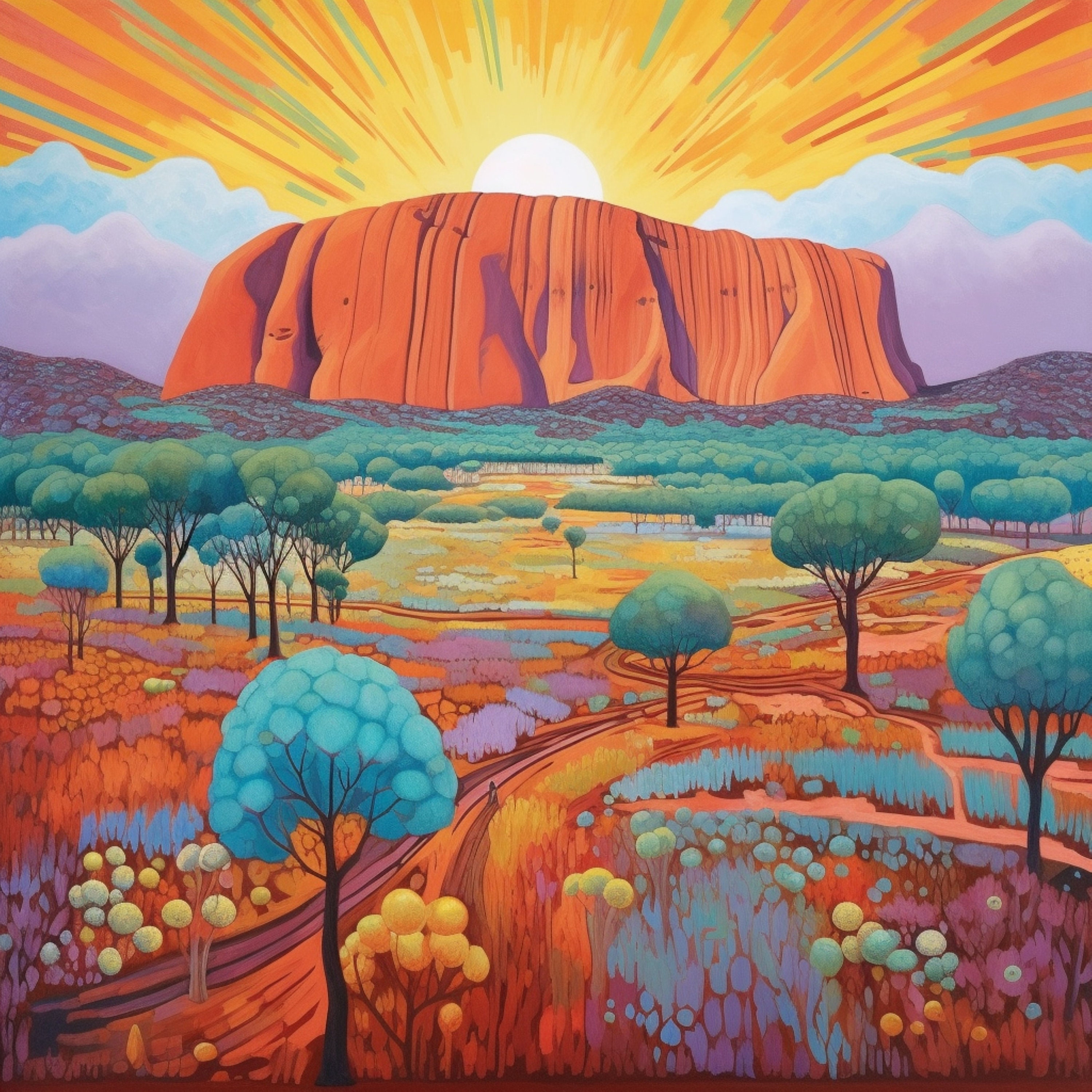 ULURU Aboriginal Art Print Australian Aboriginal Art Etsy