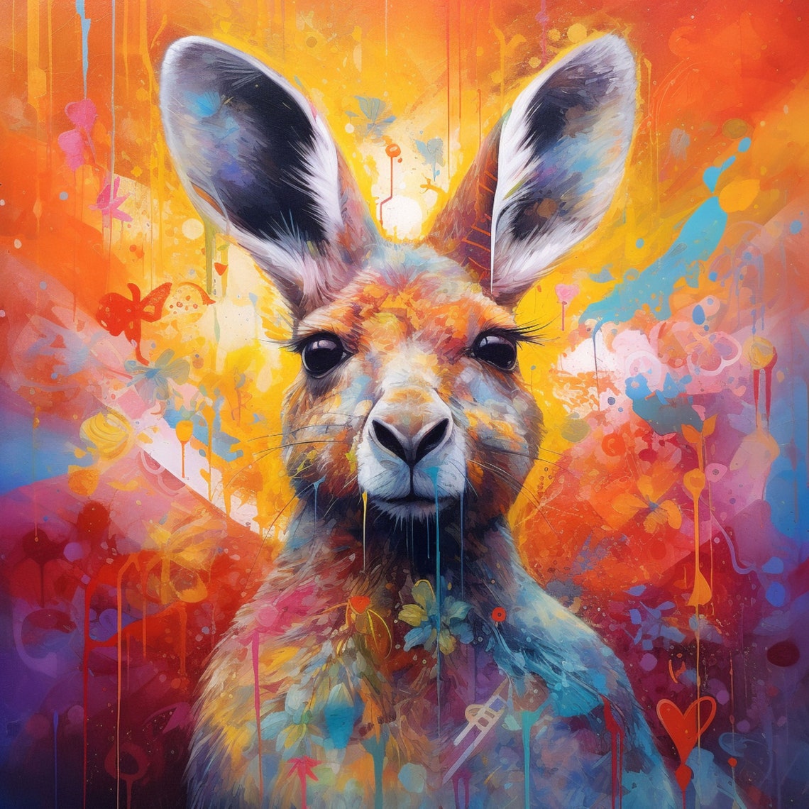 Kangaroo Aboriginal Art Print Australian Aboriginal Art Etsy Australia