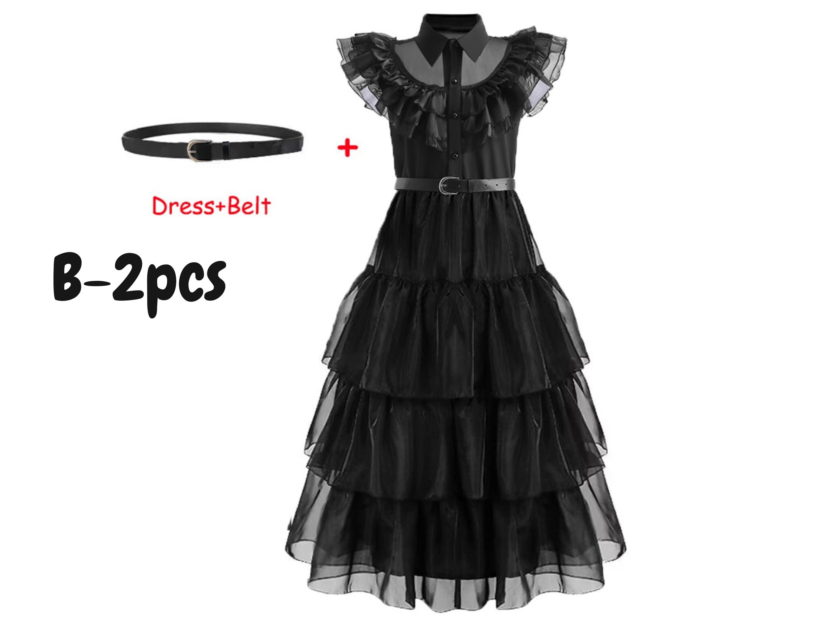 Wednesday Addams Cosplay Costume For Girl Teenage Girl Birthday Cosplay wednesday-addams-cosplay-costume-for-girl-teenage-girl-birthday-cosplay