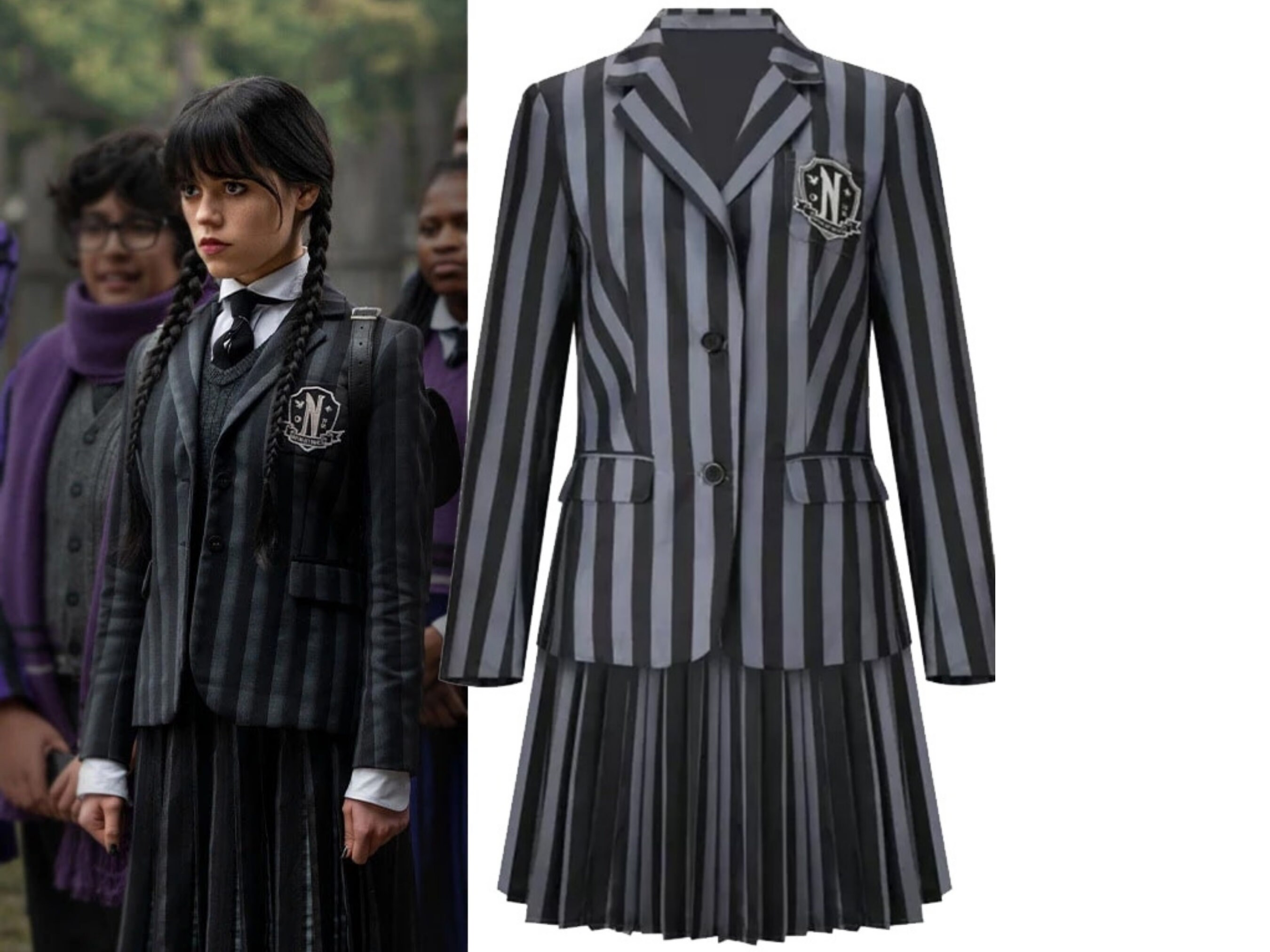 Wednesday Addams Cosplay Costume Dress Addams Family Halloween School  Uniform