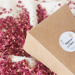 Cone box with biodegradable natural confetti (customized for wedding guest gifts)