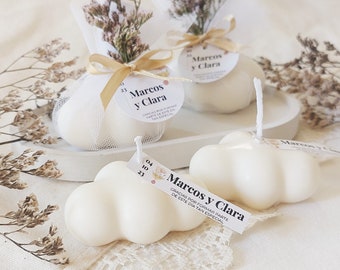 Personalized soy wax candles in the shape of a cloud to give as a gift to guests (wedding, baptism, etc.) "Cloud - mini-"