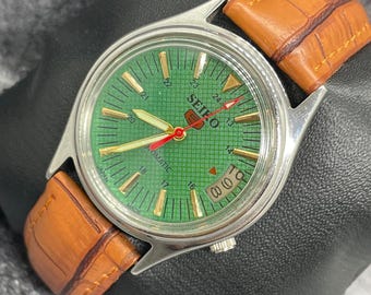 Reloj de pulsera automático Seiko 5 con día y fecha, vintage y renovado, para hombre, Japón