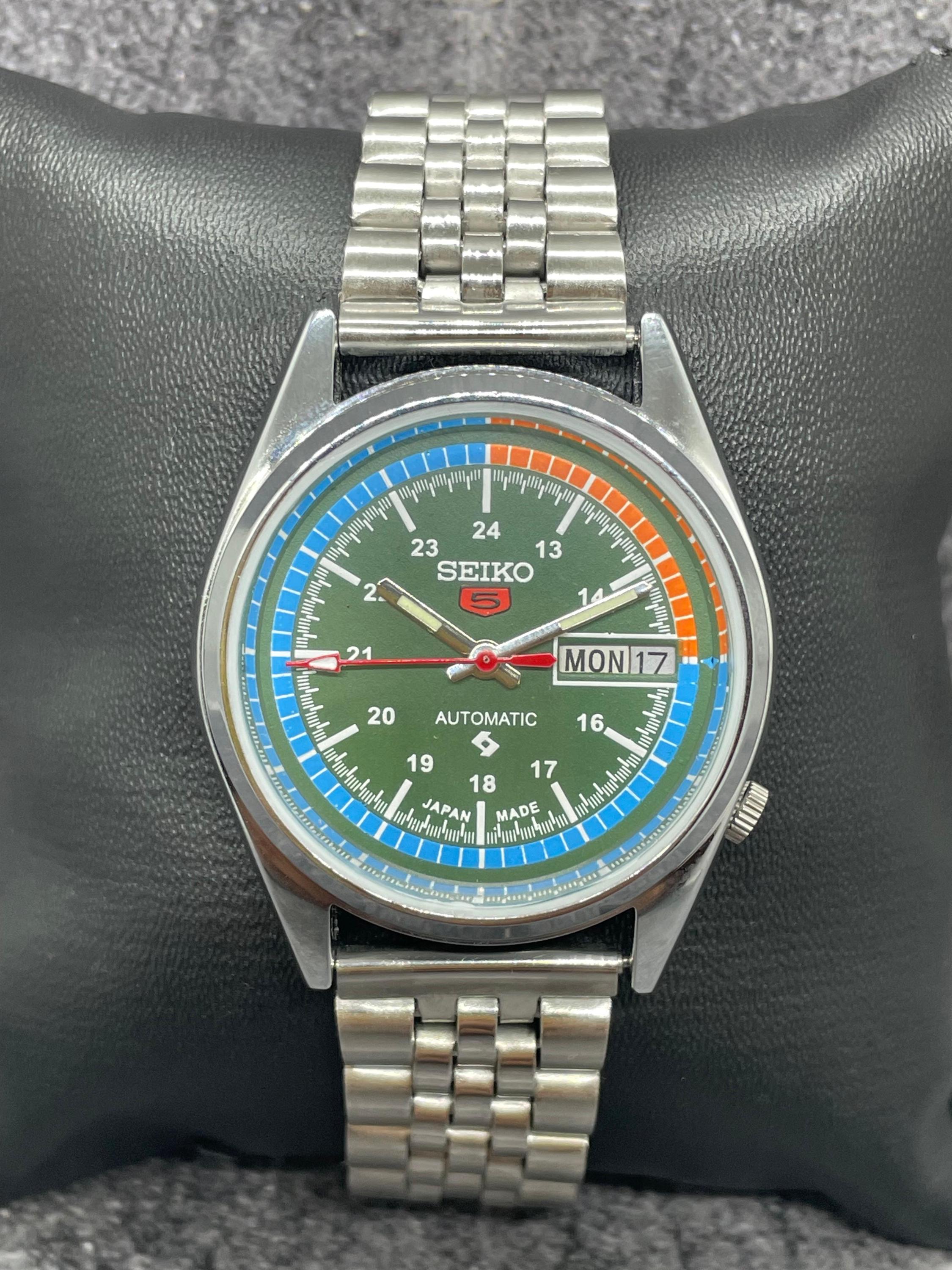 レトロなデザイン】SEIKO5 セイコー5 腕時計 自動巻き 動作良好
