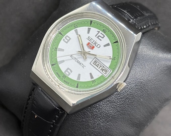 Reloj de pulsera Seiko 5 automático vintage reacondicionado con día y fecha para hombre, Japón