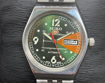 Vintage Refurbished Seiko 5 Automatic Day/Date Japan Men's Wrist Watch