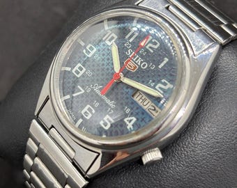 Vintage Refurbished Seiko 5 Automatic Day/Date Japan Men's Wrist Watch