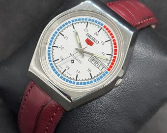 Reloj de pulsera Seiko 5 automático vintage reacondicionado con día y fecha para hombre, Japón
