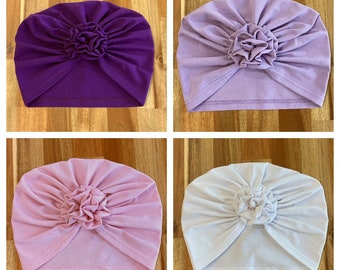 Chapeau turban bébé, Bandeau bébé fille, Turban nouveau-né, Turban fleur