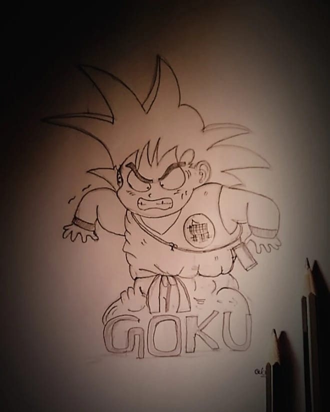 Goku Childhood/pencil Sketch Ona4 Shet - Etsy Goku Childhood/pencil Sketch Ona4 Shet - Etsy