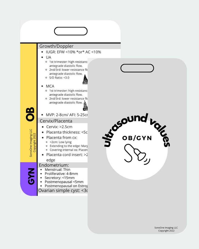 Ultrasound Values Badge Buddy ob/gyn extra Measurements/details - Etsy