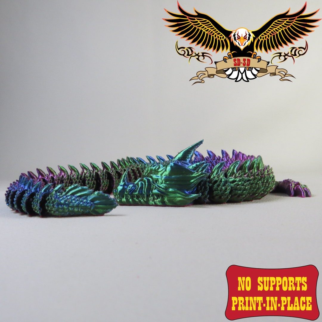 Articulated Dragon Print-in-place No-support STL File for 3D Printing ...