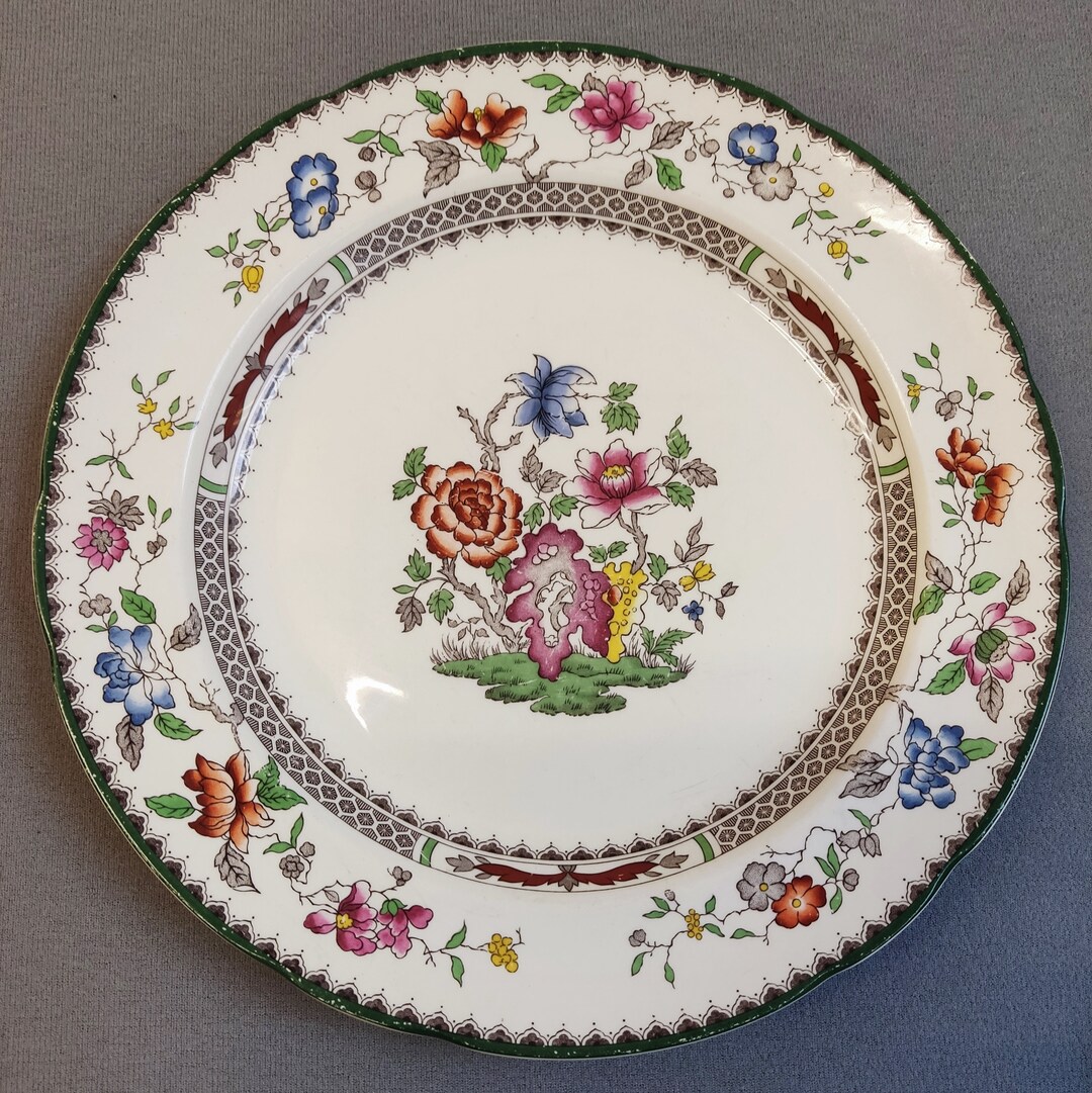 Vintage SPODE Chinese Rose Plate Etsy