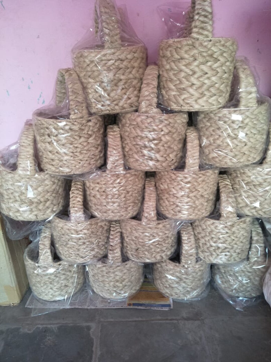 Brown Banana Fiber Basket Bag Etsy