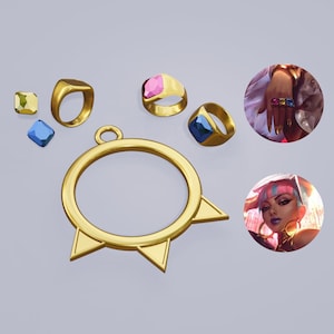 QIYANA Cosplay Earring & Rings True Damage LoL - League of Legends - Instant Download STL Files for 3D Printing