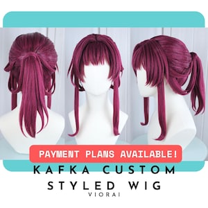 KAFKA WIG - Honkai Star Rail - HSR- Dark Red Violet Inspired Cosplay Wig - Custom Styled Wig, Anime Wig, Game Wig