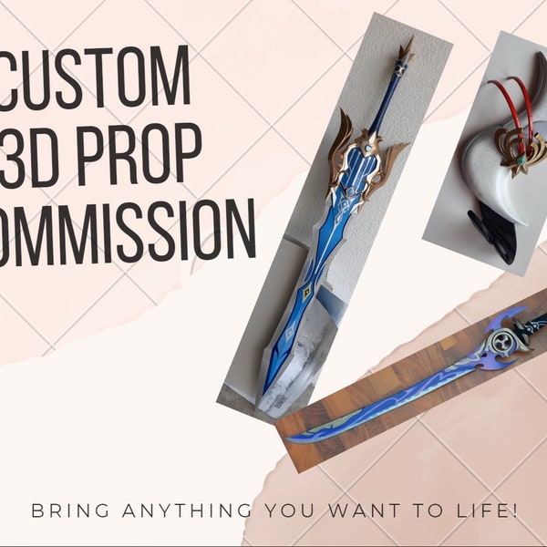 Cosplay Custom 3d Print Prop Commission (3d props, accessories for cosplay, display etc.)