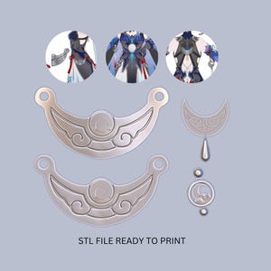 Accesorios JINGLIU - Archivos 3D STL - HSR Honkai Star Rail - Cosplay - listo para imprimir