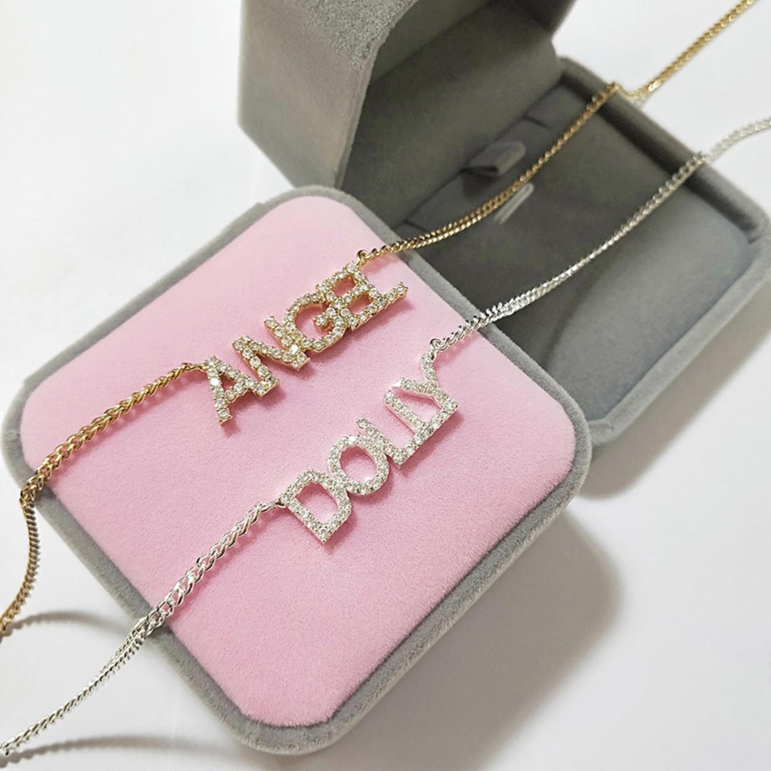 Personalized Letter Name Necklace • Custom Name Necklace • Crystal ...