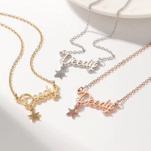Necklace And Earring Set • Custom Name Necklace • Custom Name Earring • Star Earring Stud • Personalized Jewelry Set • Perfect Gift For Her