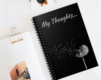 Flowers and birds Premium Daily Journal Diary, Dandelion notebook