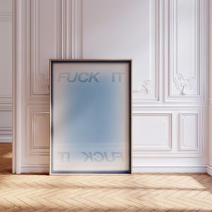Kaxigblå typografiaffisch, djärv statement-poster, modern grafisk väggkonst (digital nedladdning)