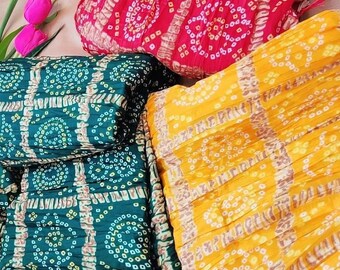 Wholesale Lot Indische handgemachte Seide Dupatta, Bandhani Druck Chinon Dupatta für Hochzeit Gastgeschenk, Boho Bandhani Stola für Mädchen, Rückkehr Gastgeschenk