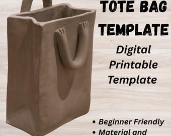 Ceramic Tote Bag Template: DIY Slab Pottery Tutorial (PDF Download A4 Size)