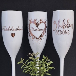 Champagne glass / champagne glass, white, customizable