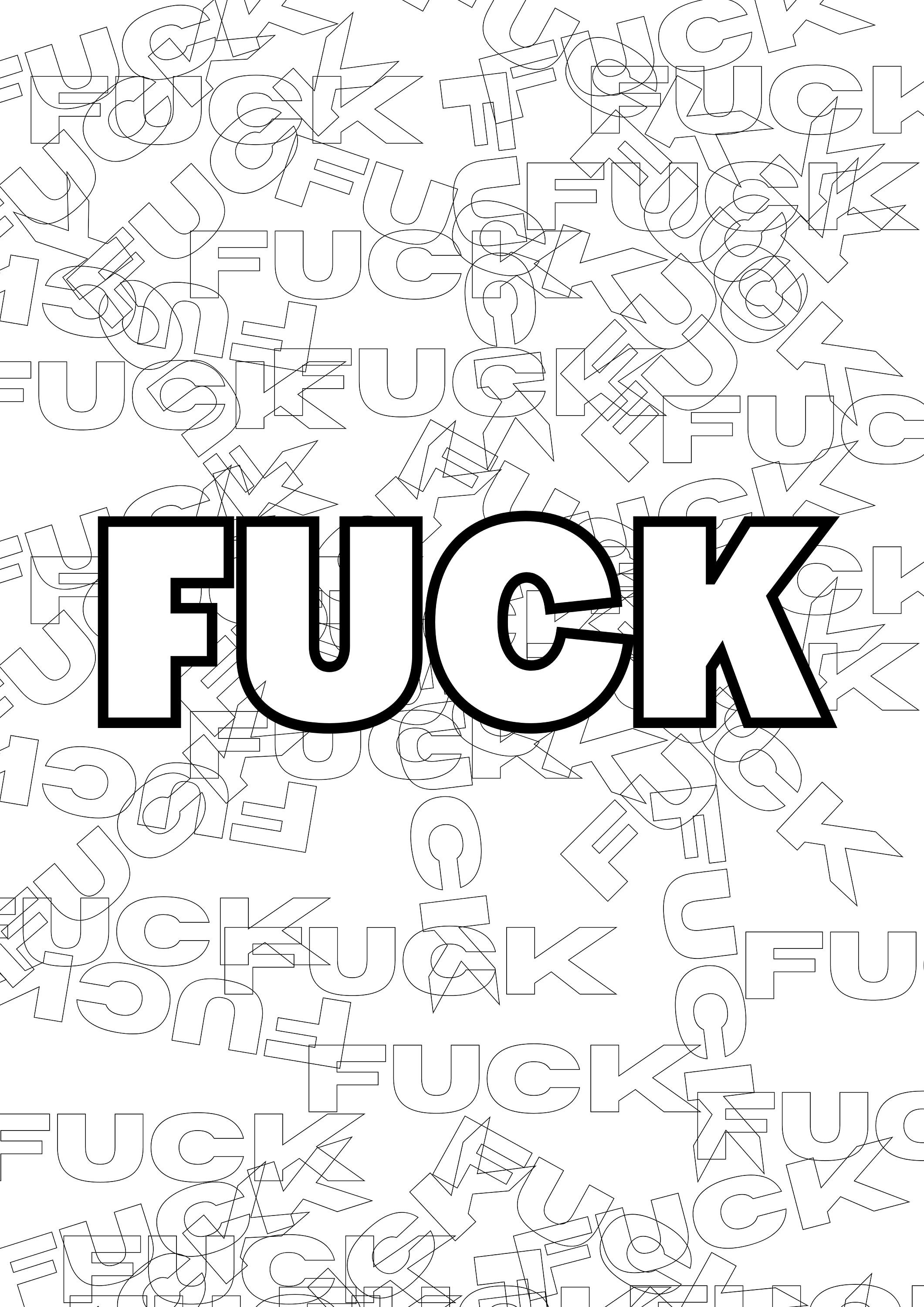 100 Swear Words Coloring Pages Adults , Cursing Words Coloring Sheet