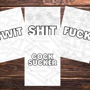100 Swear Words Coloring Pages Adults , Cursing Words Coloring Sheet Printable, Sweary Coloring, Bad Words, Vulgar, Digital Download