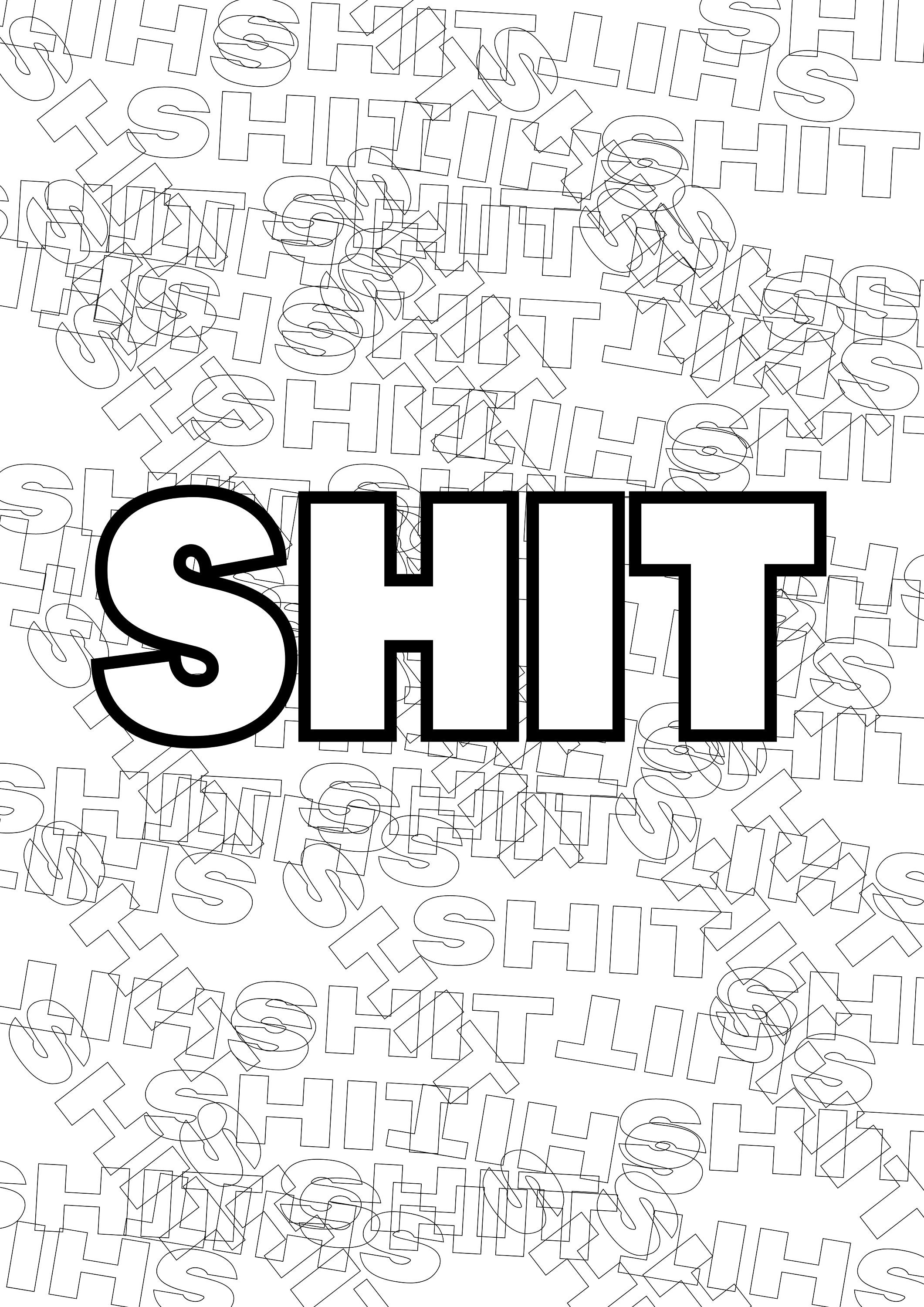 100 Swear Words Coloring Pages Adults , Cursing Words Coloring Sheet
