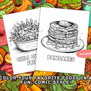 100 Food Coloring Pages: American Food | Delicious Food Color | Food ...