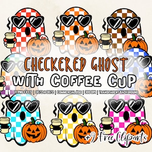 Fantasma de Café Fofo PNG, Design de Sublimação com Vibrações Assustadoras para Halloween Cricut Impressão sob Demanda, Tendências de Download Instantâneo de Fantasma Assustador PNG
