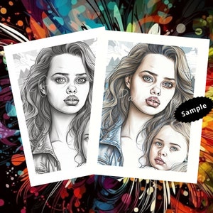 20 Printable Young Women Adult Coloring Pages Fashion - Etsy