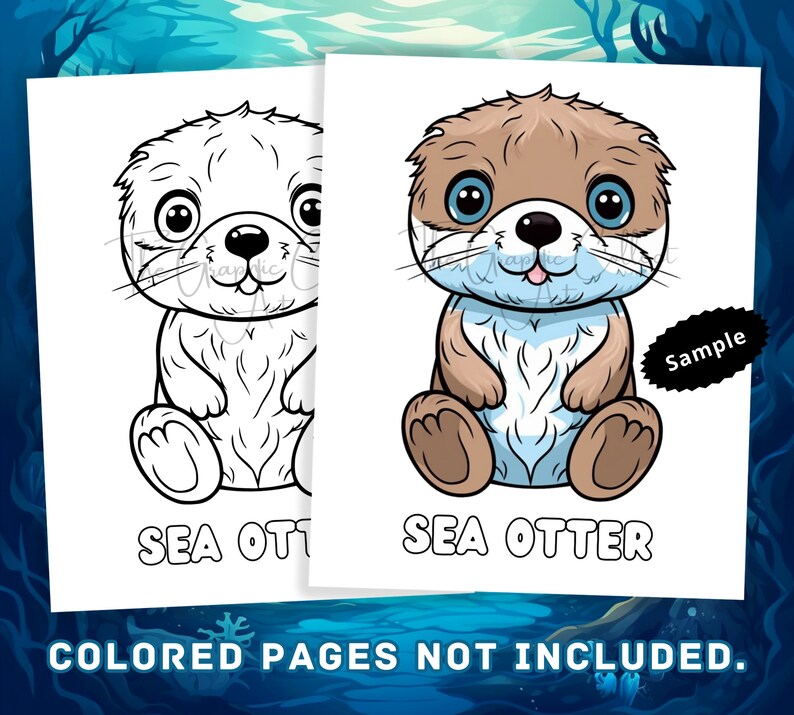 Sea Creatures Coloring Pages: 20 Printables for Kids Cute - Etsy