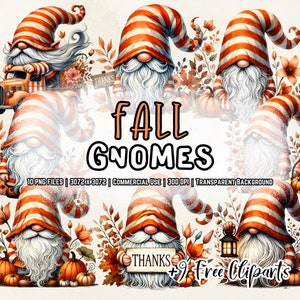 Aquarel herfst kabouters clipart PNG bundel, herfst pompoen kabouters, westerse herfst ontwerpen Instant Download Festival kabouters sublimatie ontwerp