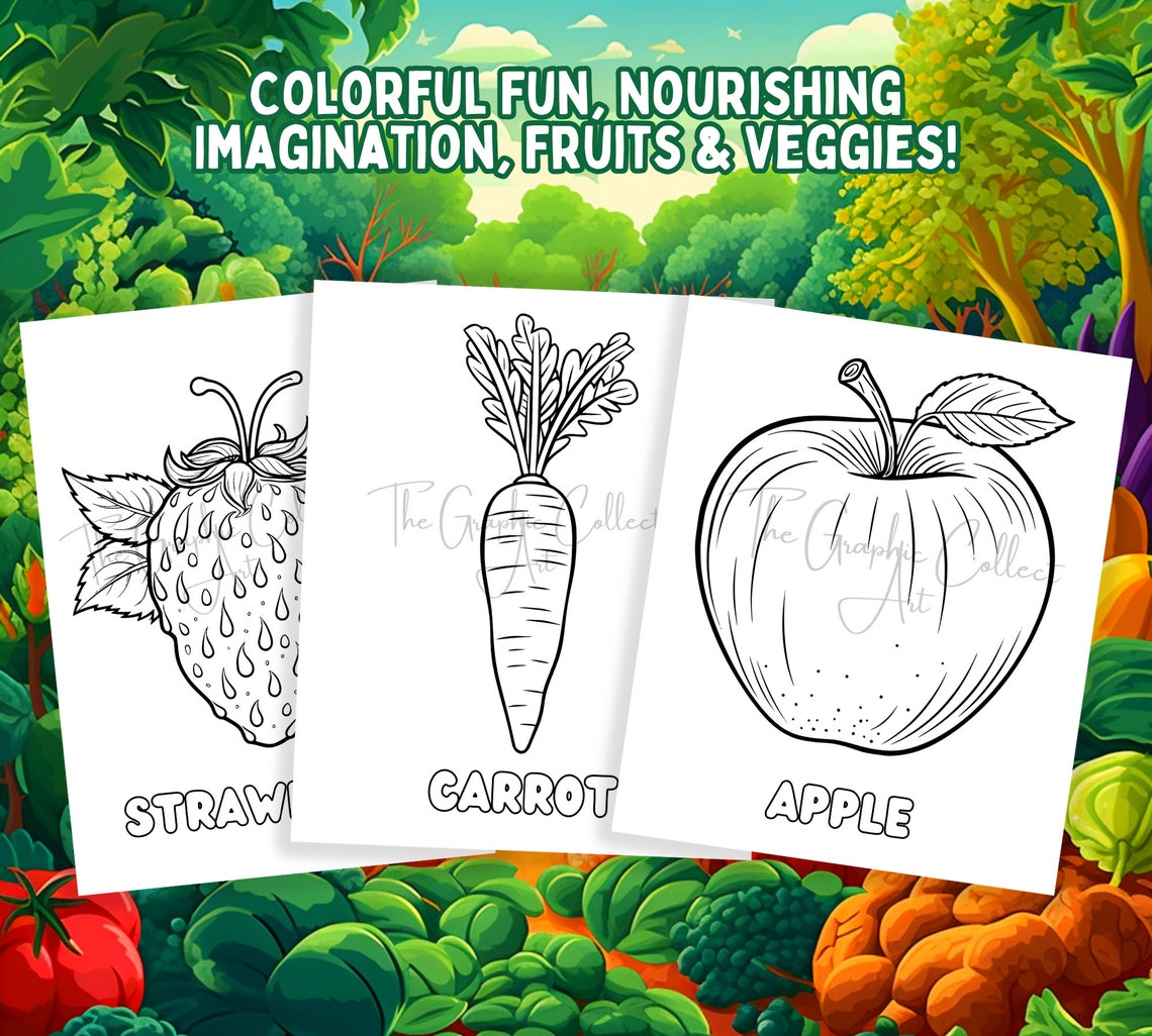 Fruits and Vegetables Coloring Pages: Learning Activities for Kids and