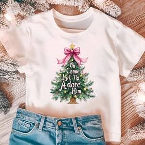 Oh kom, laten we hem aanbidden png, bijbelvers png, christelijk kerstfeest, Jesus Christmas png, vrolijk kerstfeest png, sublimatie downloaden