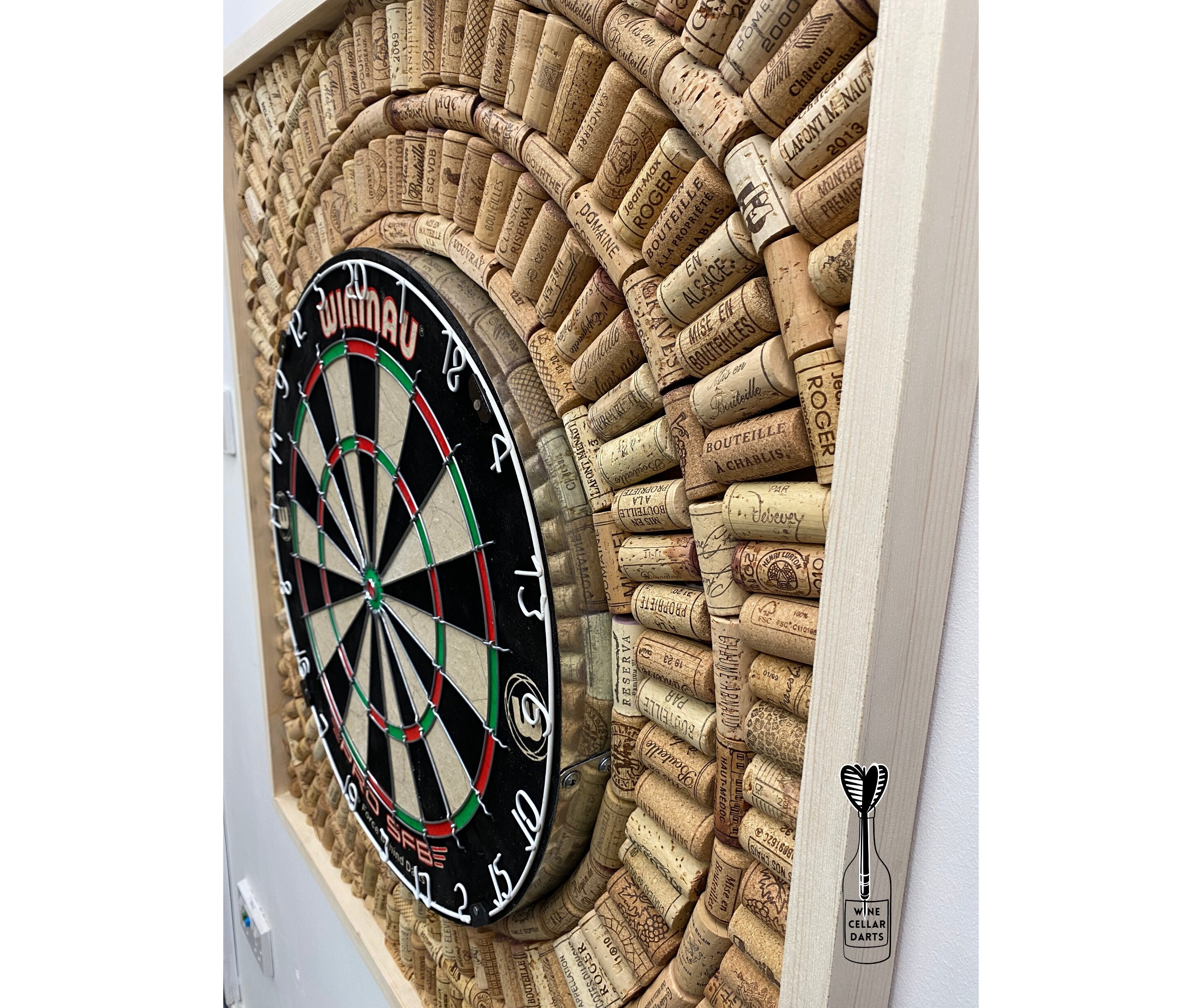 Handmade Bespoke Walnut Stained Cork Dart Board Backer Etsy