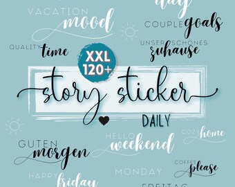 XXL! 120+ Story Stickers I daily I daily I basic I Instagram I Social Media I Graphics I Design I Aesthetic I Font I TikTok I Snapchat