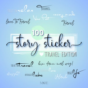 100 Story Stickers I Travel Edition I Instagram I Social Media I Travel I Travel I Travel Blog I Design I Font I Instagram Story I Fonts