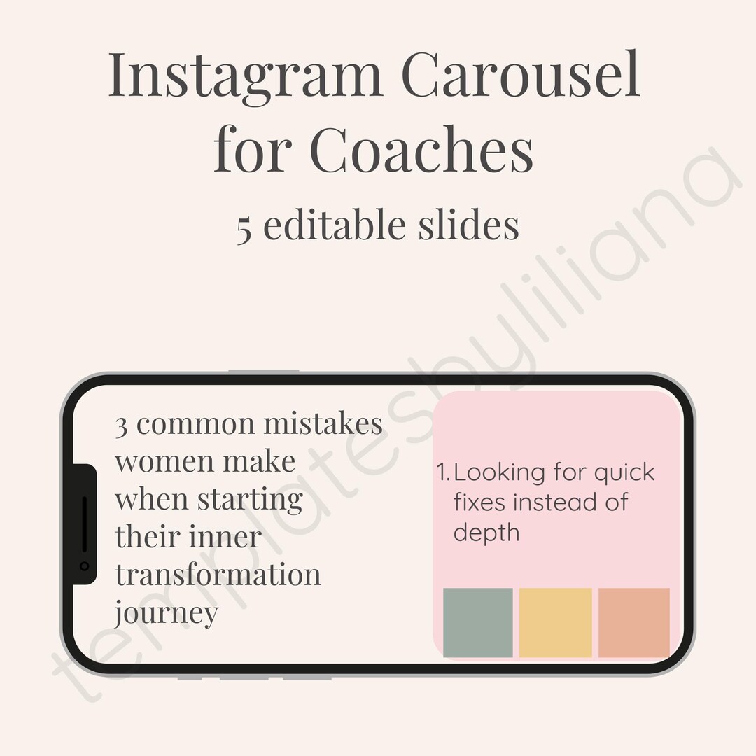 Instagram Carousel Template for Coaches – Editable Canva Slides (EN ...