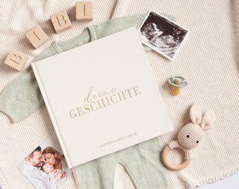 Baby Erinnerungsbuch: Tagebuch & Fotoalbum für Neugeborene, 132 pagina's, perfecte geschenken, verschiedene fotogrößen, cremefarben.