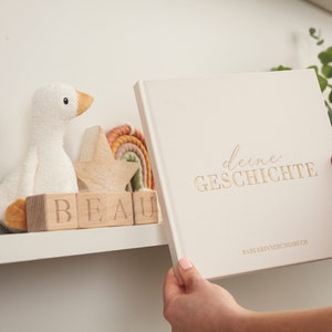 Baby Erinnerungsbuch: Tagebuch & Fotoalbum für Neugeborene, 132 Seiten, perfektes Geschenk, verschiedene Fotogrößen, cremefarben. Bild 10