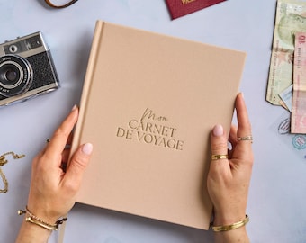 Journal de Voyage & Carnet d’Aventures – Scrapbook de Voyages für Jusqu’à 16 Ziele – Couleur Crème