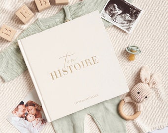 Livre Naissance - Album Photos Cadeau 132 Pages Scrapbooking - Bébés Garçons Filles - 10 x 15 et 13 x 18 - Crème