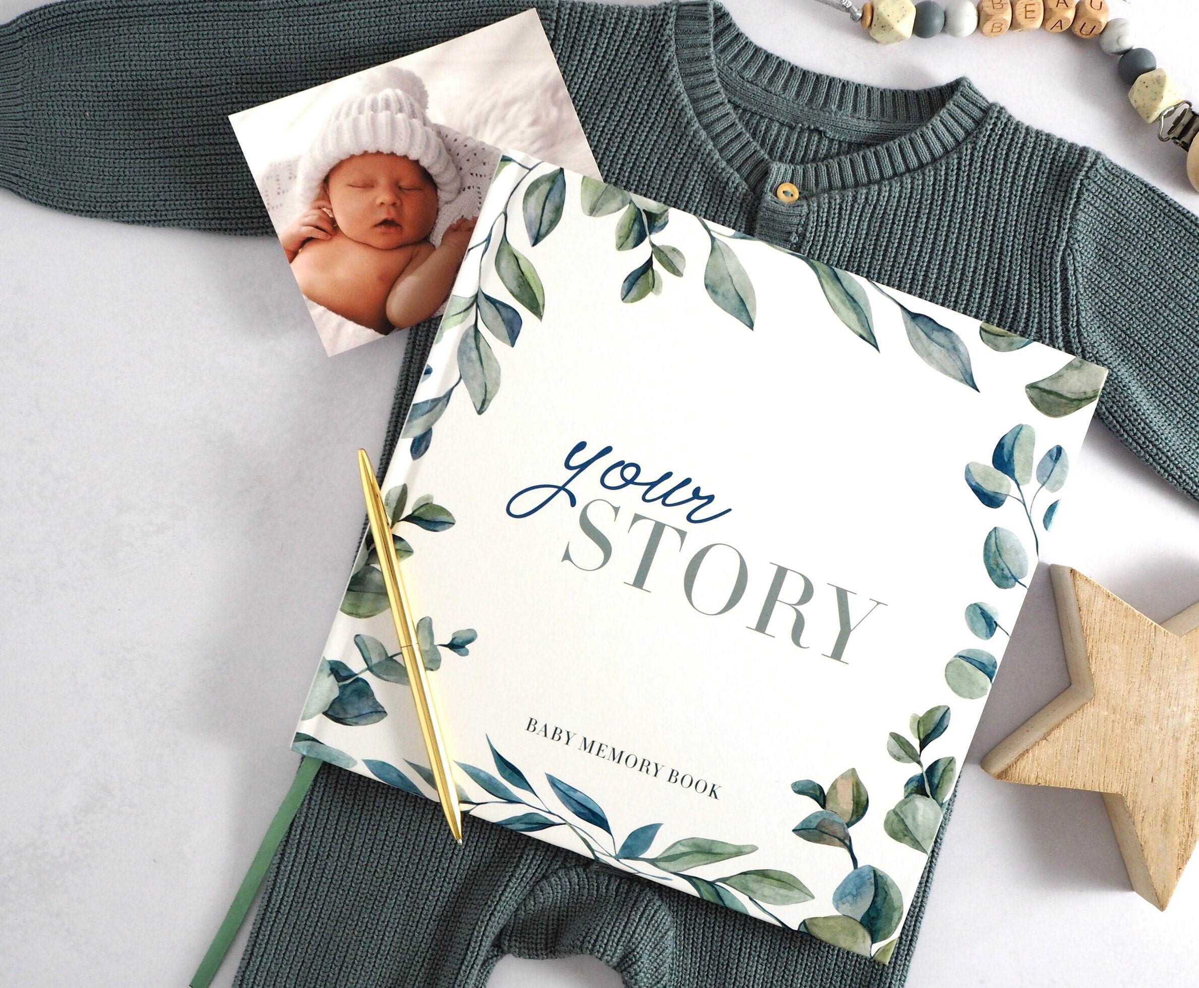 Libro de recuerdos de bebé para niños y niñas – Álbum de fotos atemporal  para bebés de 5 años – Libro y diario para bebés de género neutro – Un  libro